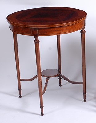 Lot 2627 - An Edwardian mahogany and inlaid centre table,...