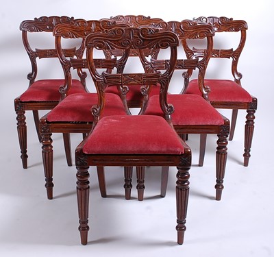 Lot 2632 - A set of six William IV simulated rosewood...