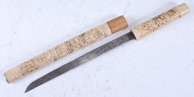 Lot 233 - A Japanese export sectional bone Tanto style...
