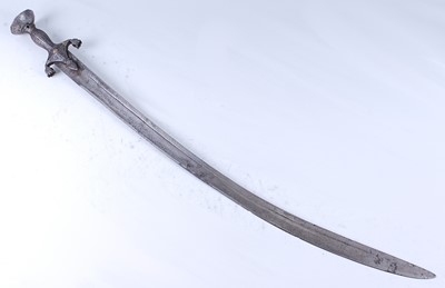 Lot 218 - A 19th century Afghan Pulwar sword, having a...