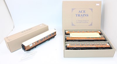 Lot 189 - ACE Trains C4 Set of 3 LNER teak coaches: Set...