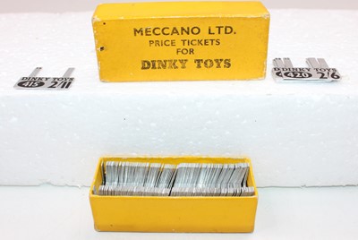 Lot 1047 - Dinky Toys (Meccano Ltd) metal price tickets,...