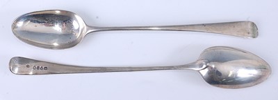 Lot 2076 - A George III silver stuffing spoon, maker...