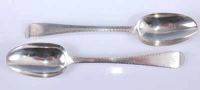 Lot 2181 - A pair of George III silver tablespoons, in...