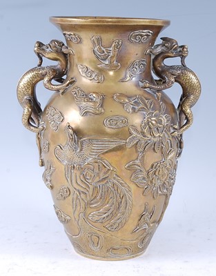 Lot 2448 - A Chinese gilt bronze vase, of waisted...