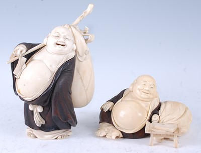 Lot 2464 - A Japanese Meiji period carved okimono of...