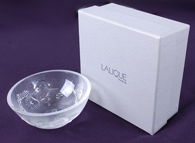 Lot 2064 - A Lalique crystal China Mood bowl, carved in...