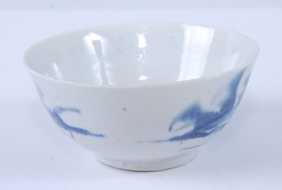 Lot 2048 - A Longton Hall porcelain tea bowl, blue and...