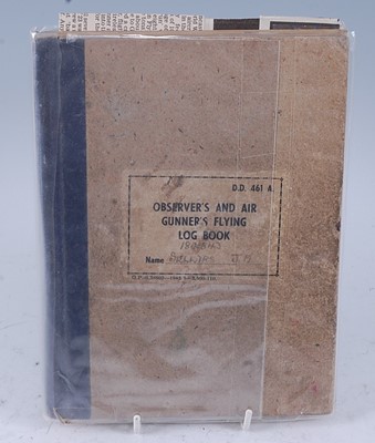 Lot 202 - A WW II Observer's and Air Gunner's Flying Log...