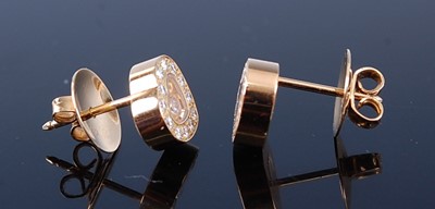 Lot 2371 - A pair of Chopard 18ct gold 'Happy Diamonds'...