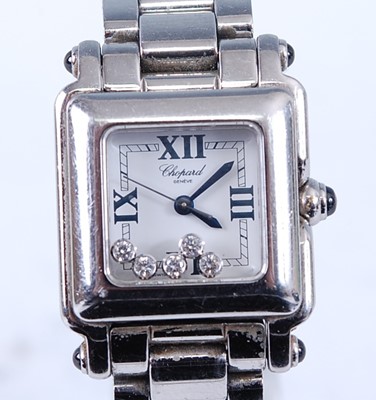 Lot 2395 - A lady's Chopard 'Happy Sport' stainless steel...