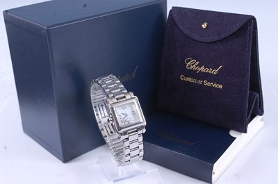Lot 2395 - A lady's Chopard 'Happy Sport' stainless steel...