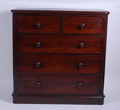 Lot 2582 - A Victorian mahogany round cornered chest, of...