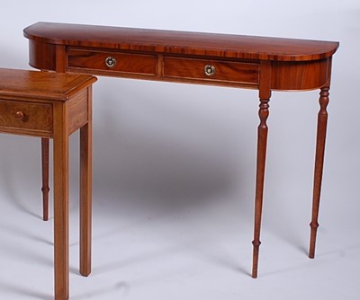 Lot 2634 - A Georgian style grained walnut D-end hall...