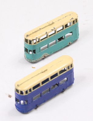 Lot 1084 - Dinky Toys pre-war No. 27 Tramcar, 2 examples...