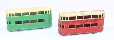 Lot 1085 - Dinky Toys pre-war No. 27 Tramcar, 2 examples...