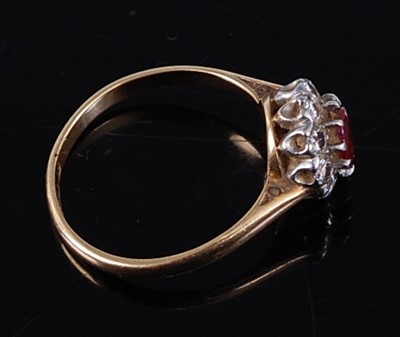 Lot 2366 - An 18ct gold and platinum, ruby and diamond...