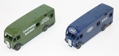 Lot 1113 - Dinky Toys Repainted Horse Box group, both...