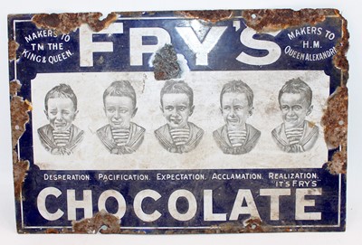 Lot 60 - An original Fry's Chocolate Enamel Sign,...