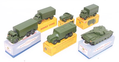 Lot 1129 - Dinky Toys boxed military group of 6 to...