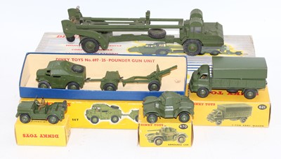 Lot 1130 - Dinky Toys boxed military group of 5 to...