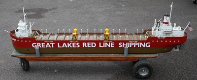 Lot 69 - A wooden scratch built model of a Great Lakes...