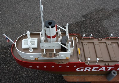 Lot 69 - A wooden scratch built model of a Great Lakes...