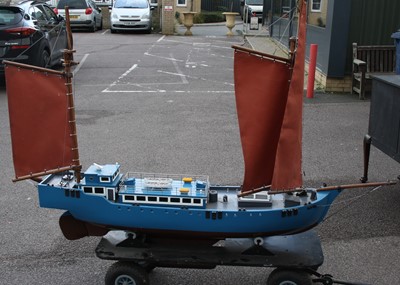 Lot 70 - A wooden scratch-built model of a 3 mast...