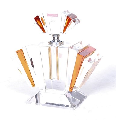 Lot 3 - An Art Deco style clear and amber glass scent...