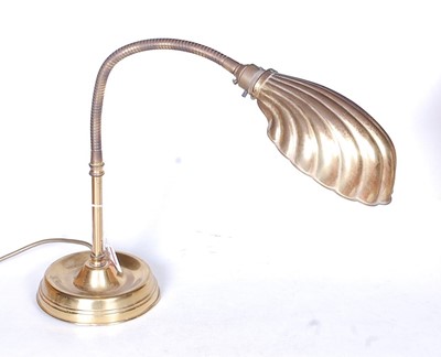 Lot 6 - A 1930s brass adjustable desk lamp in the form...