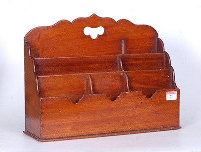 Lot 23 - A mid-19th century mahogany letter rack,...