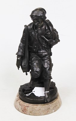 Lot 45 - A 20th century spelter figure, modelled as a...