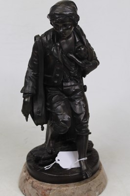 Lot 45 - A 20th century spelter figure, modelled as a...