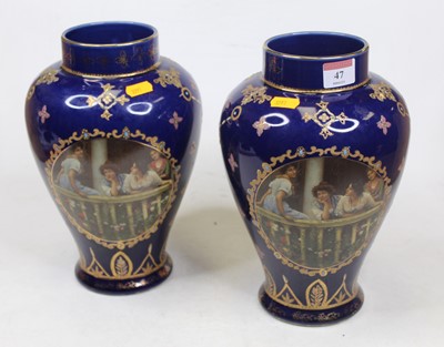 Lot 47 - A pair of early 20th century vases, each of...