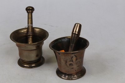 Lot 52 - An early 20th century bronze pestle and mortar;...