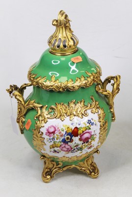 Lot 64 - A Victorian porcelain vase and cover, the vase...