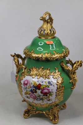 Lot 64 - A Victorian porcelain vase and cover, the vase...