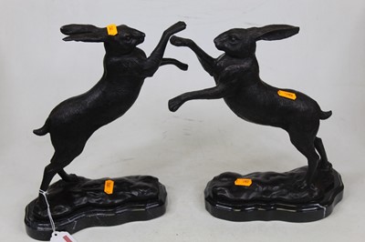 Lot 66 - A pair of modern bronzed figures, each...