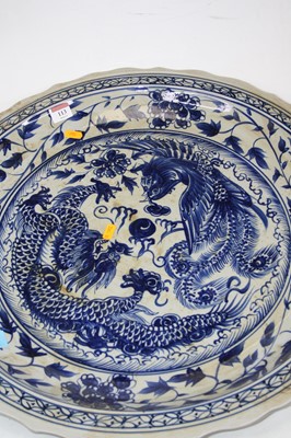 Lot 113 - A large Chinese style charger, the centre...