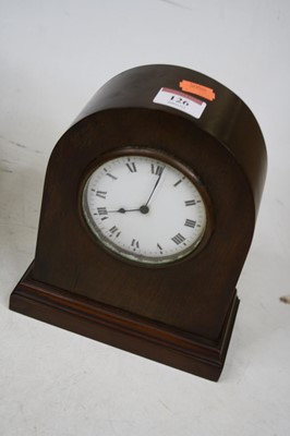 Lot 126 - An Edwardian mahogany cased dome topped mantel...