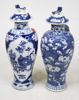 Lot 127 - A Chinese export vase and cover, of baluster...