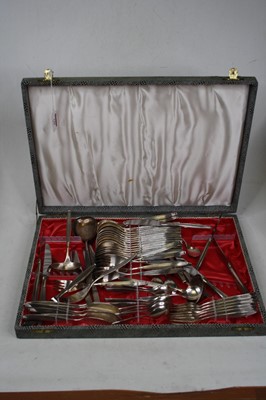 Lot 129 - A mid-20th century canteen of steel cutlery...