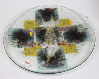 Lot 132 - A large mid-20th century studio glass charger,...