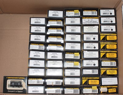 Lot 577 - 50 boxed Graham Farish N Gauge wagons and...