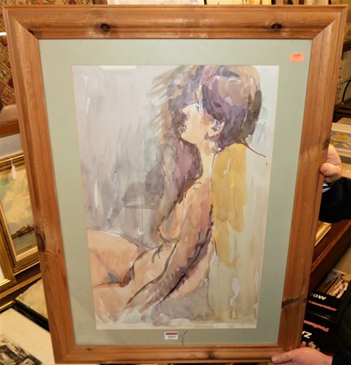 Lot 1002 - Contemporary school - Female nude, watercolour...