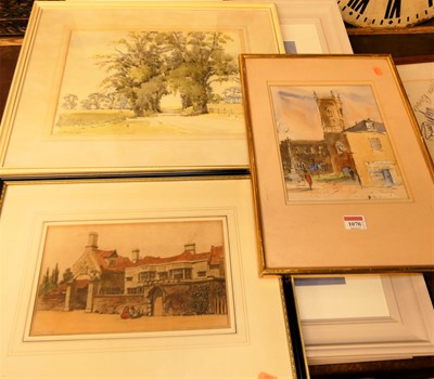 Lot 1043 - S J R Leeming - Parkland scene, watercolour,...