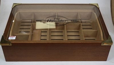 Lot 135 - A modern teak table top cigar humidor of...