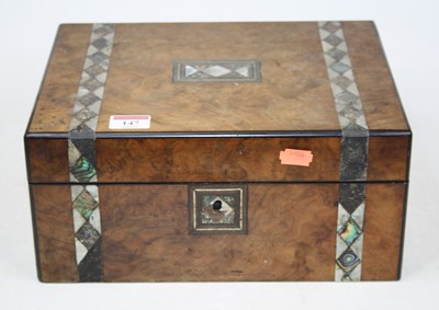 Lot 147 - A Victorian walnut mother of pearl and abalone...