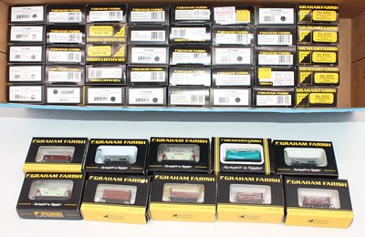 Lot 590 - 50 boxed Graham Farish N Gauge wagons and...