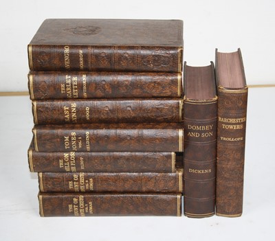 Lot 184 - A box of assorted leather bound books to...